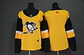 Women Penguins Blank Yellow Adidas Jersey,baseball caps,new era cap wholesale,wholesale hats